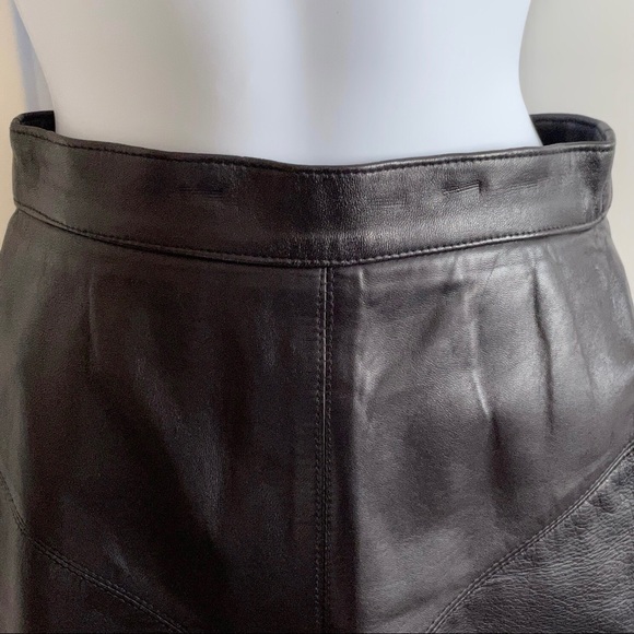 Star Leather Black Pencil Skirt. Fully lined. 🇺🇸 USA made! - Picture 3 of 6